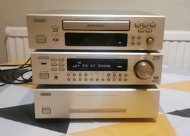 Denon F100 stereo system (power amp, receiver, cassette player) 