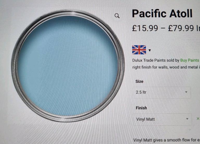 Dulux Blue Paint Pacific Atoll 7.5Litre