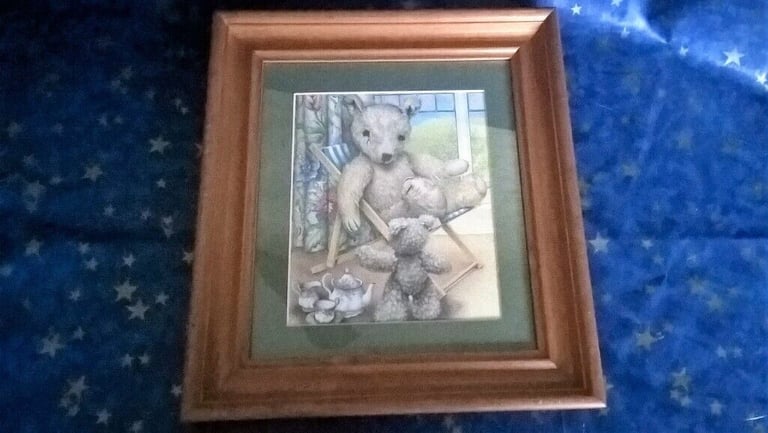 image for Collection of 6 Jane Hissey's pine framed picture's 