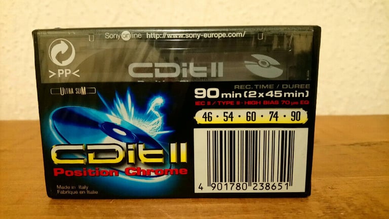 Sony CDit II 90 Type II Blank Cassette x2