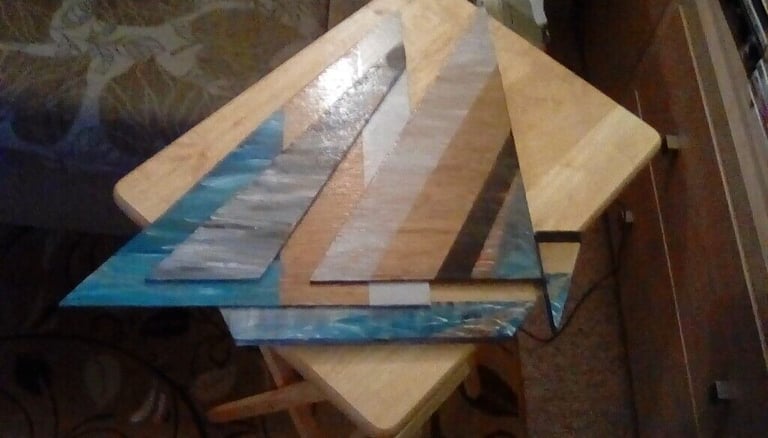 Unique sailing boat wall art from recycled wood