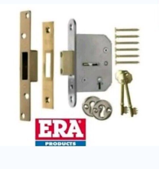 ERA 5 LEVER BS FORTRESS DEAD LOCK 2-1/2" (67MM) BRASS EFFECT 261-31