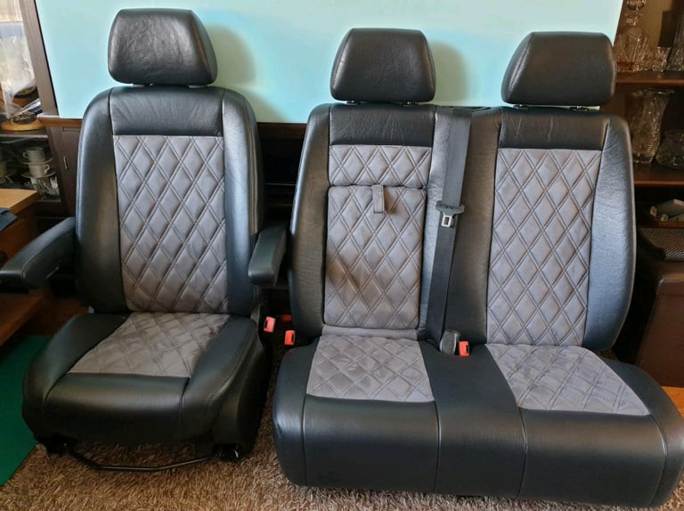 Mercedes Sprinter/VW Crafter Van Seats 2006-18 REAL LEATHER RETRIMMED