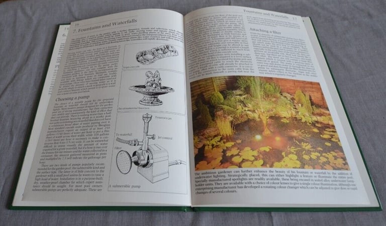 3 WATER GARDEN, 2 GARDEN DESIGN AND 1 VEGATABLE BOOKS 1 GARDEN POND PLUS WATER PLANT BASKET LINERS