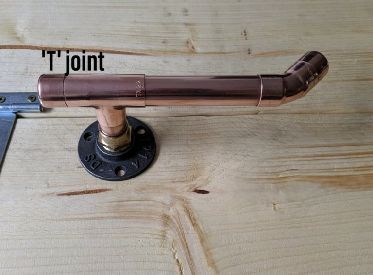 INDUSTRIAL DESIGNED COPPER PIPE LOO ROLL HOLDER