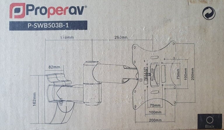 Tv bracket - mount for screen up to 43 inch with swivel 