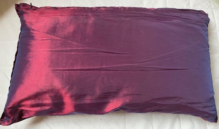 NEXT Plum Velvet Striped Cushion, New