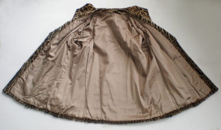 Real ocelot fur jacket with CITES, size L/XL