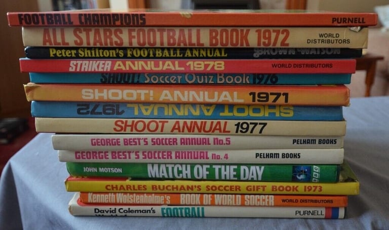 image for 14 OLD FOOTBALL ANNUALS FROM THE 1970s