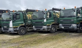 image for 3 x 2012 DAF CF75.310 26T DROPSIDE WITH ATLAS TEREX 92.2 CRANE