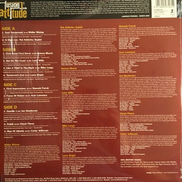 Various ‎– Fusion With Attitude 2006 2xLP Brand New Sealed £40