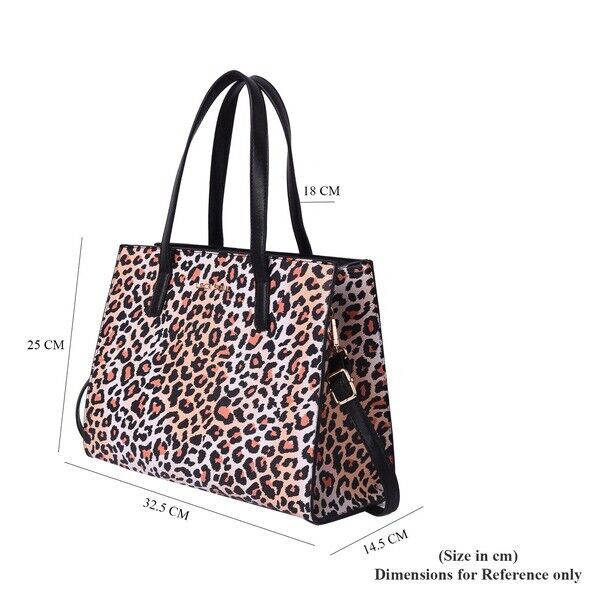 NEW LOCK SOUL Black and White Leopard Pattern Convertible Bag with Shoulder Strap