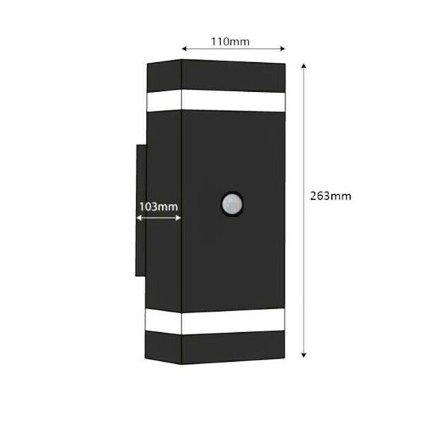 Modern Style Up & Down LED Wall Light With Sensor, Waterproof Function, Including 2 x GU10 Bulbs