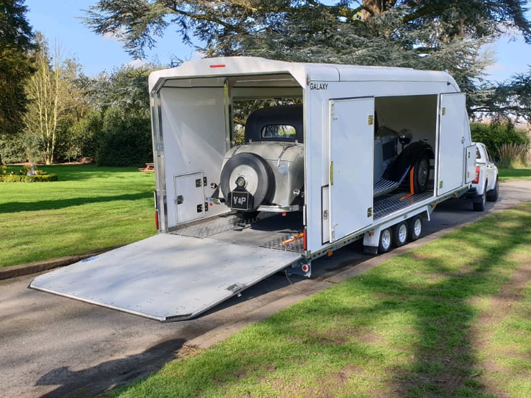 WOODFORD CAR TRAILER ENCLOSED COVERED CLASSIC VINTAGE SPORTS RACE 