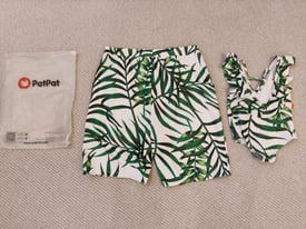 New matching Father Daughter swimming trunks/ costume: Dad size M, Dau