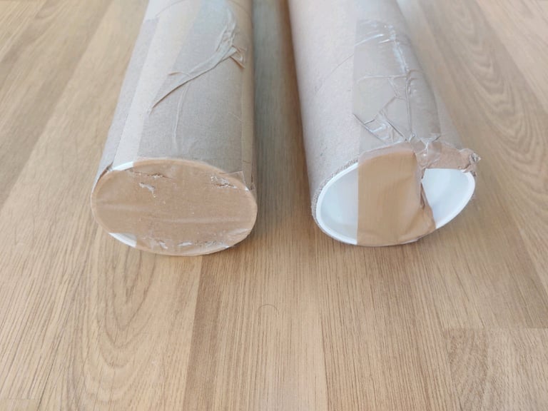 2 cardbord packaging tubes 88x8cm and 62x8cm (outer dimensions)
