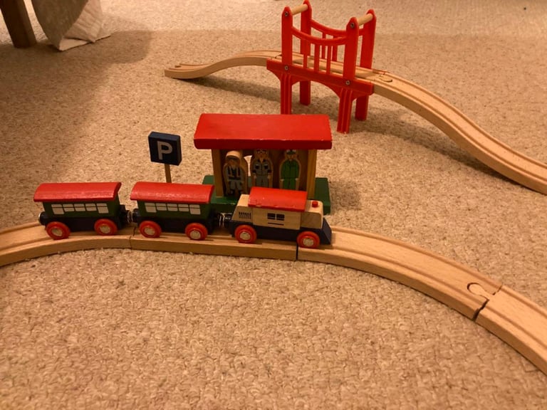 ELC wooden train set in VGC. 