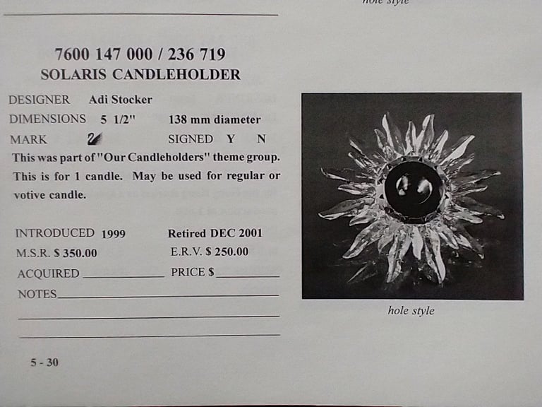 Swarovski crystal Solaris Candle Holder 