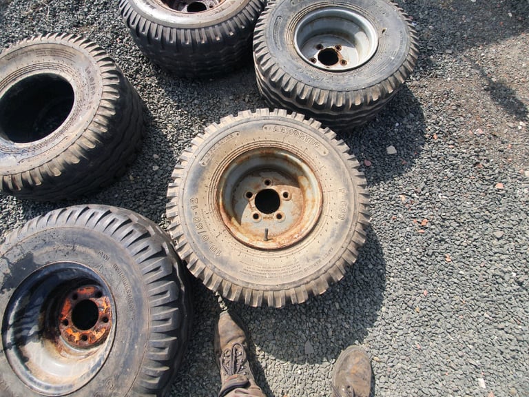 Selection of 10 . 80 r12 wheels and tyres tractor trailer 