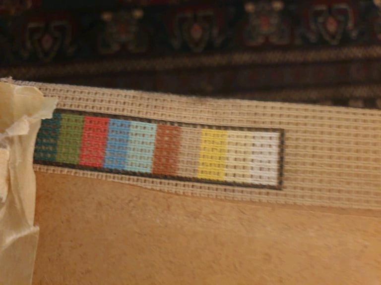 Ship on waves ,crossstitched picture 