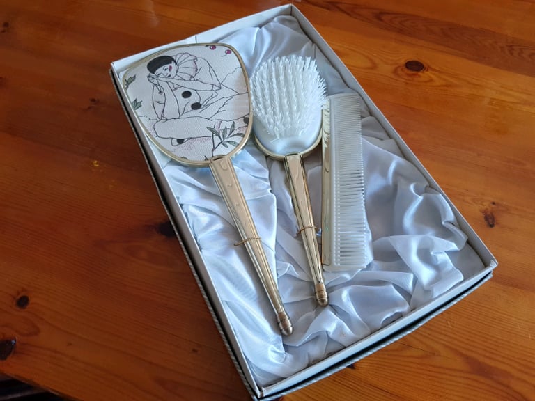 image for Vintage Pierrot Clown Vanity Dressing Table Set