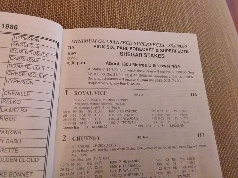 Barbados Garrison Savannah  vintage race card and programme 