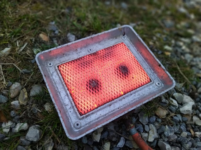compact butane propane gas heater tent camper portable fishing. free del