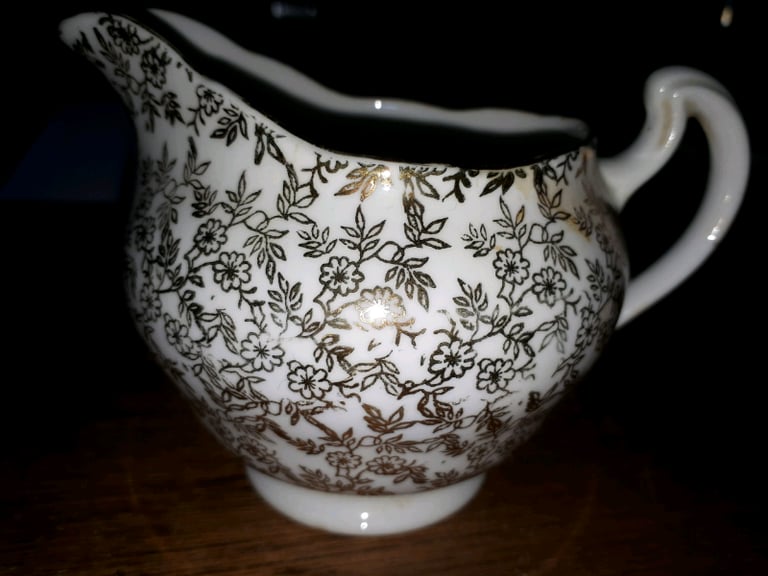 image for Crowne Regent gold chintz bone china milk jug