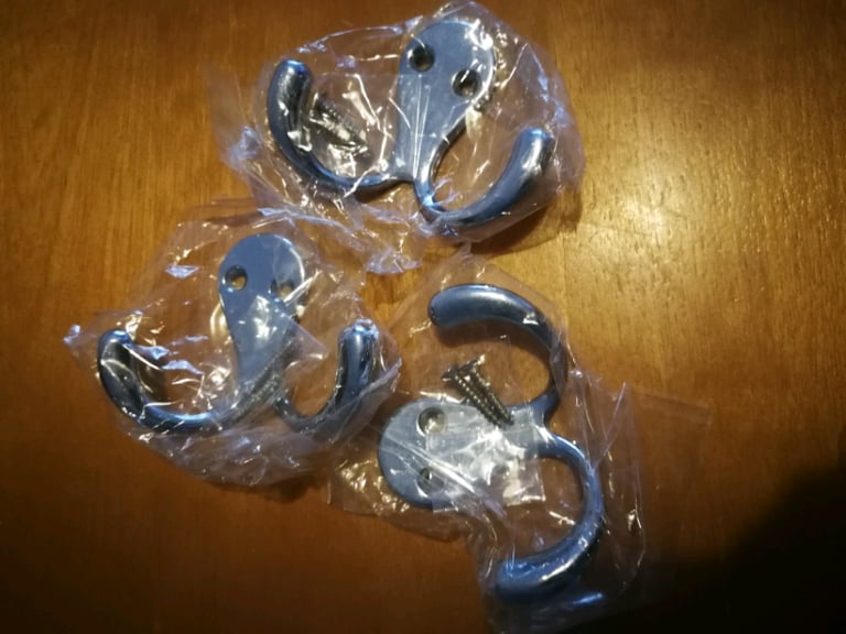 image for Pack of 3 new metal coat hooks
