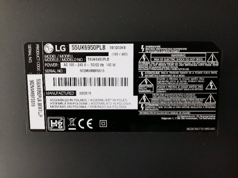 55" LG UHD 4K smart tv for repair