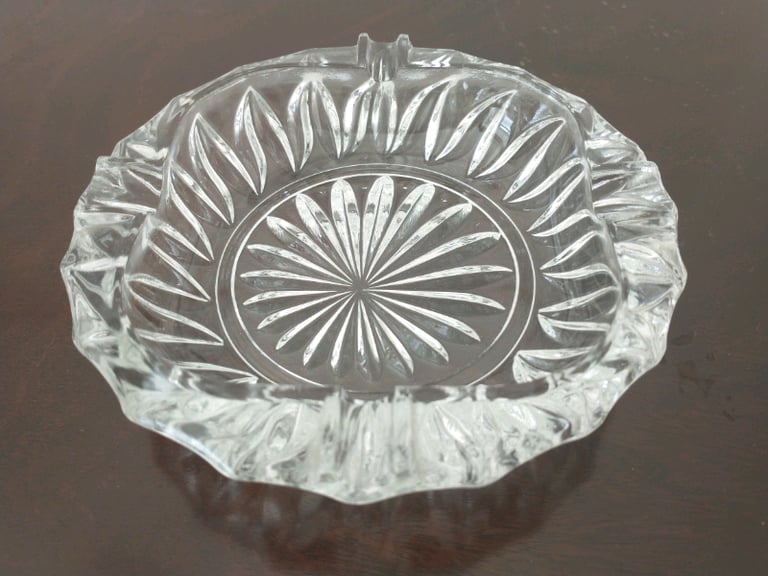 Cut glass ashtray