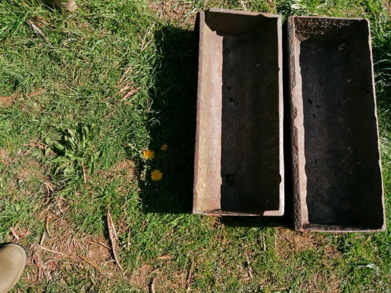 Pair of cast iron troughs * garden planters ? * 