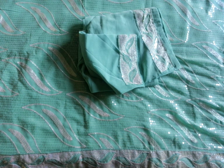 image for Mint Sequence Saree