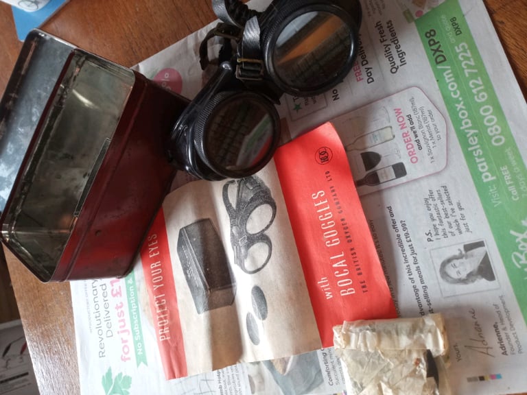 image for Vintage Bocal welding goggles , manual, lenses and original box