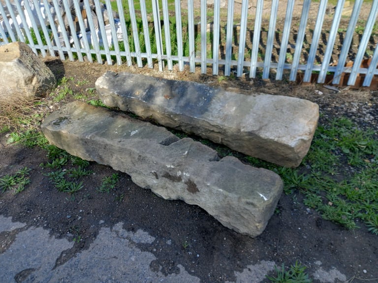Pair of Vintage Stone Gate Posts 