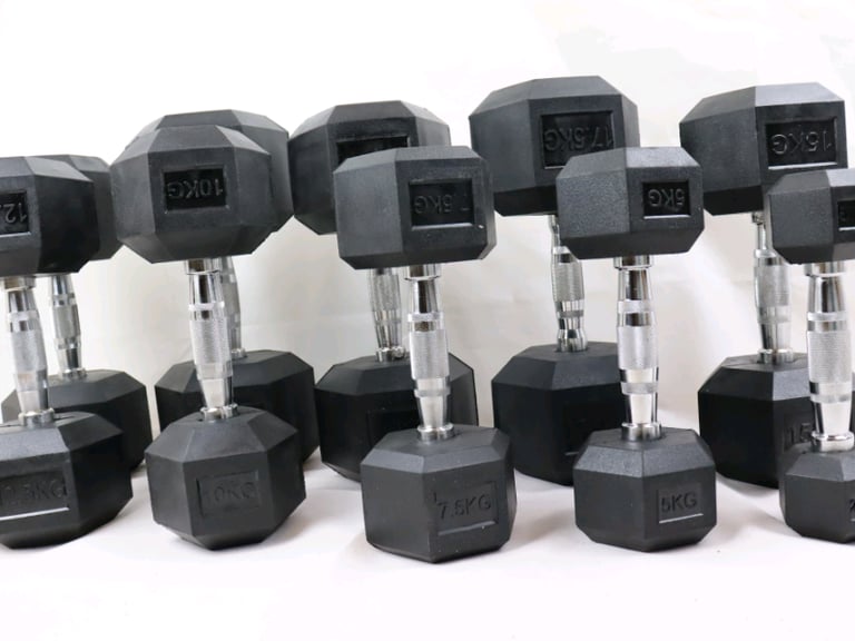 Rubber hex dumbbells 5kg-40kg Brand New