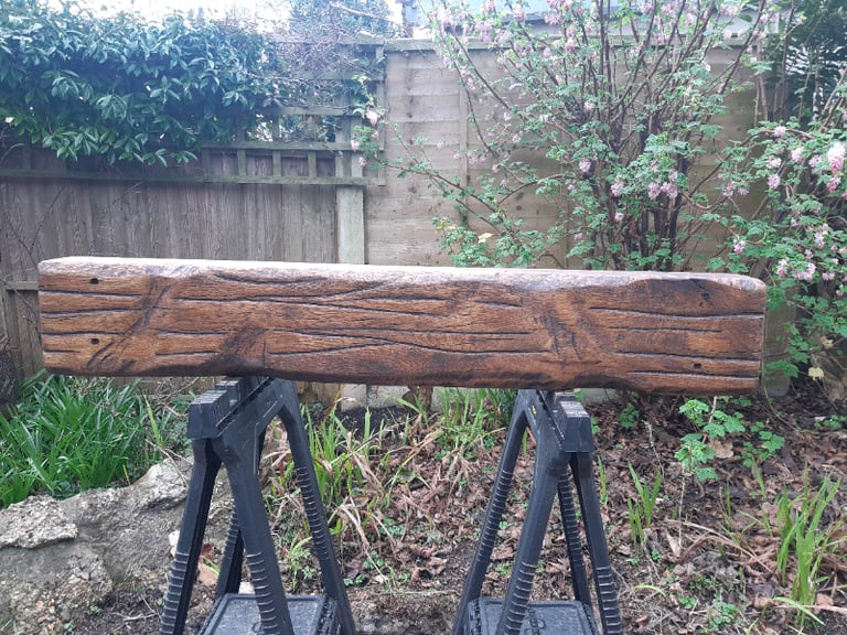 image for Solid Oak Beam Mantle Rustic Fireplace 