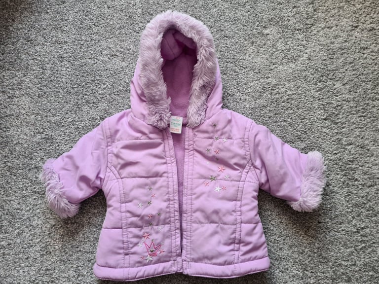 image for Newborn baby girl lilac coat jacket