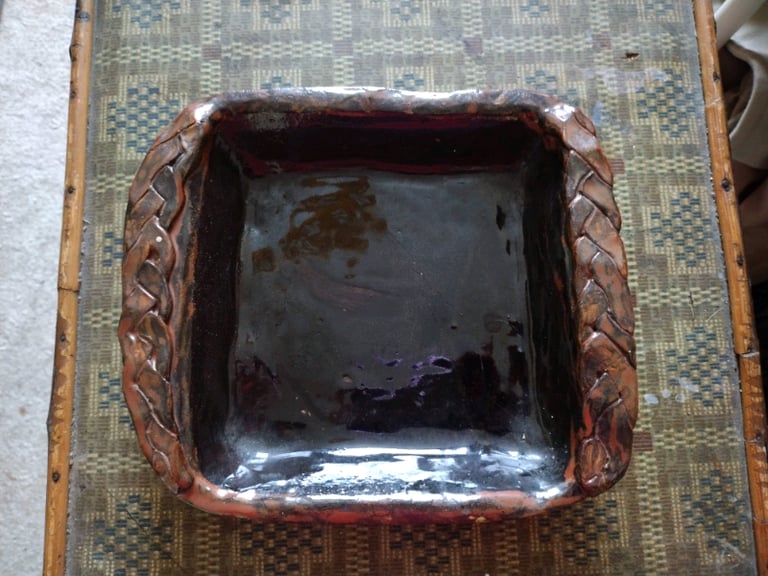 image for Dark brown serving tray / dish / plate