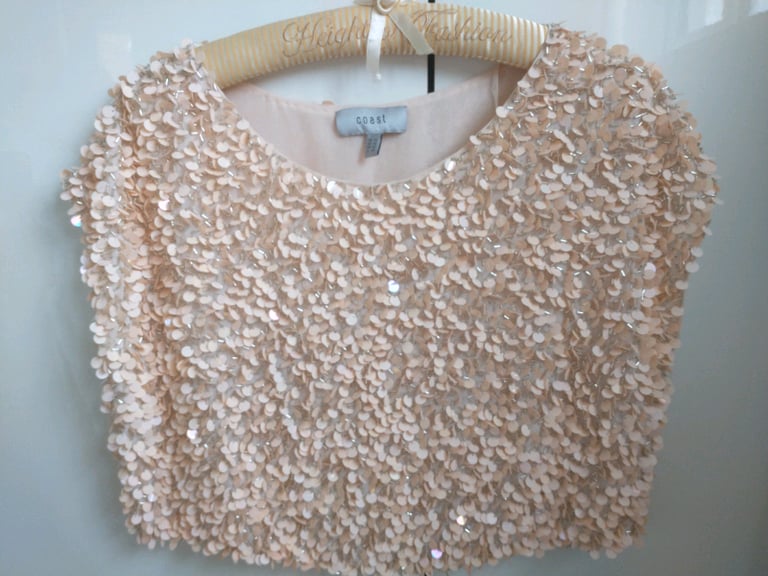 image for Coast heavily beaded blush top