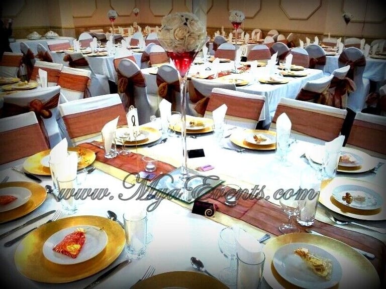Wedding Plate Hire Cutlery Rental 30p Gold Table Linen Hire Reception Centrepiece Hire £5 2020 sale
