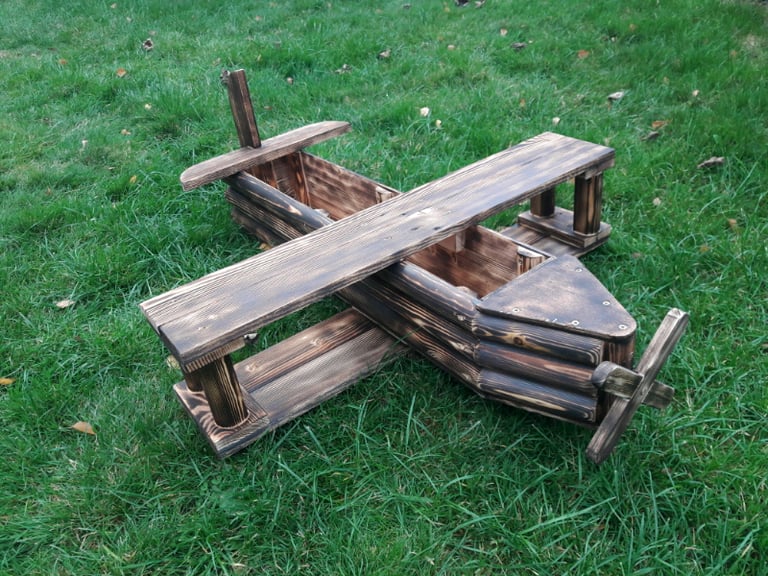 image for Bi-plane wooden garden planter