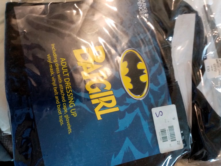 image for BATGIRL ADULT FANCY DRESS SIZE SMALL BRAND NEW IN PACKAGING
