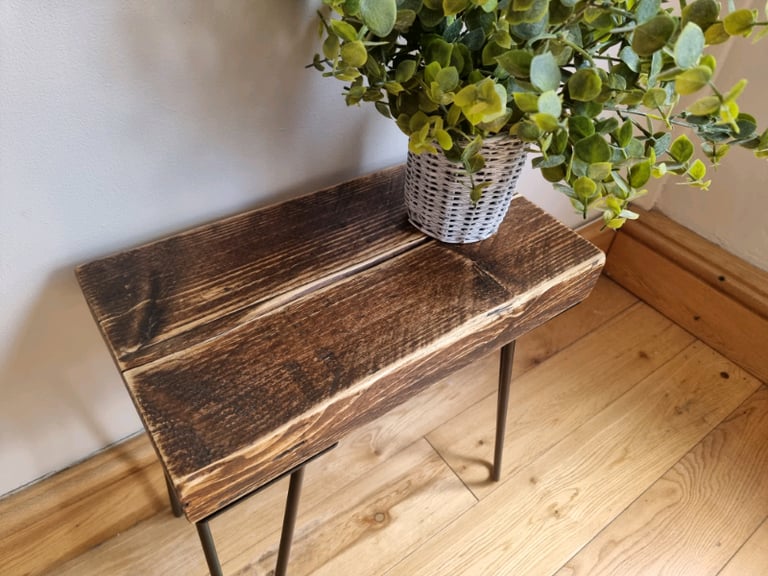Chunky Rustic Side Tables, with Steel Hairpin Legs (Chunky Wood)