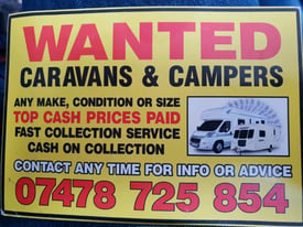 Wanted caravans and motorhomes and campers all makes and models damp o