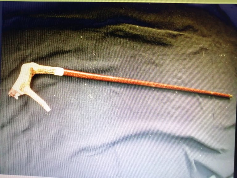 Carved fox walking stick 