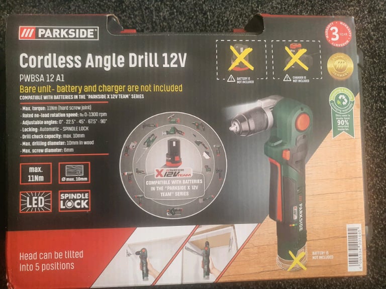 New Parkside 12V Cordless Angle Drill not bosch makita stanley X team | in  Newham, London | Gumtree