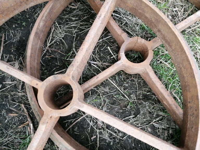24 inch VINTAGE CAST IRON WHEELS