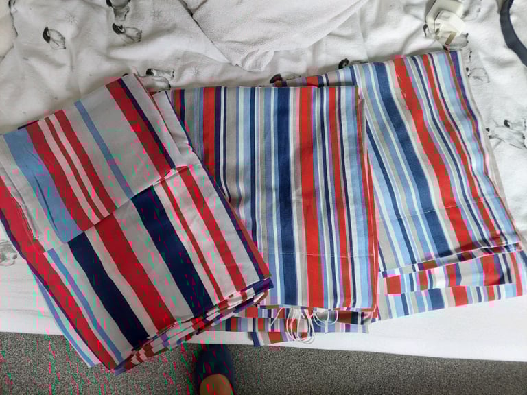 striped single duvet cover and curtains