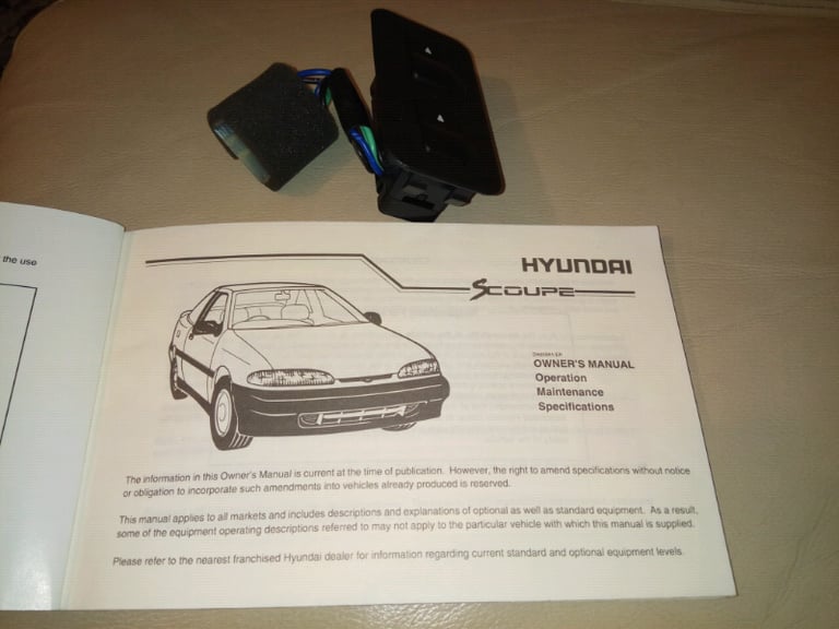 Hyundai S coupe windows switch and owners manual